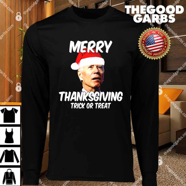 Merry Thanksgiving Trick Or Treat Funny Christmas Joe Biden T-Shirts