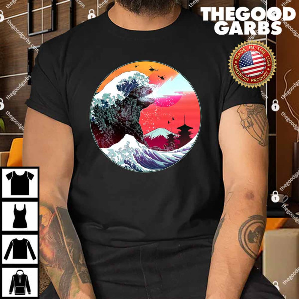 Retro 80's Godzilla Attack Wave Shirt