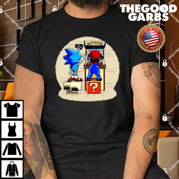 Sonic And Mario Play Pac Man Game Over Shirt