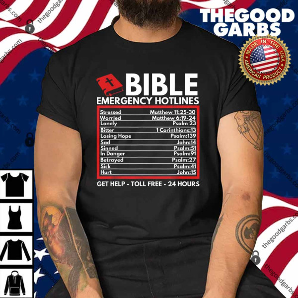 Bible Emergency Numbers – Funny Christian Bible And Jesus Shirt