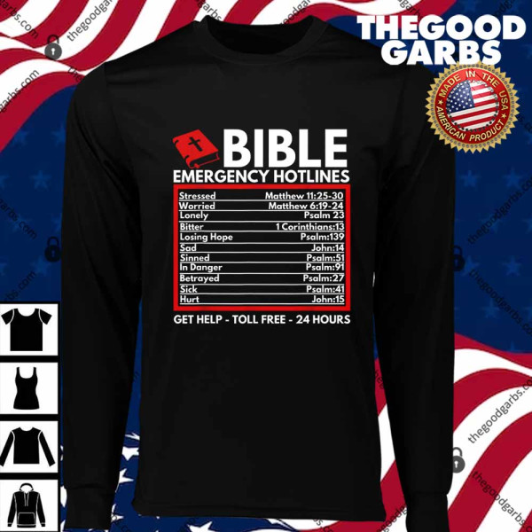 Bible Emergency Numbers – Funny Christian Bible And Jesus T-Shirts